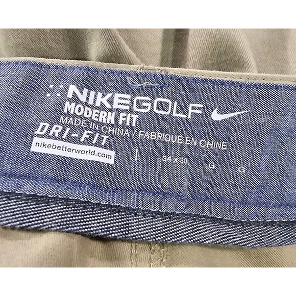 Nike MENS SIZE 34X30 Modern Fit Golf Dri-Fit Pants Brown Khaki - Picture 9 of 11